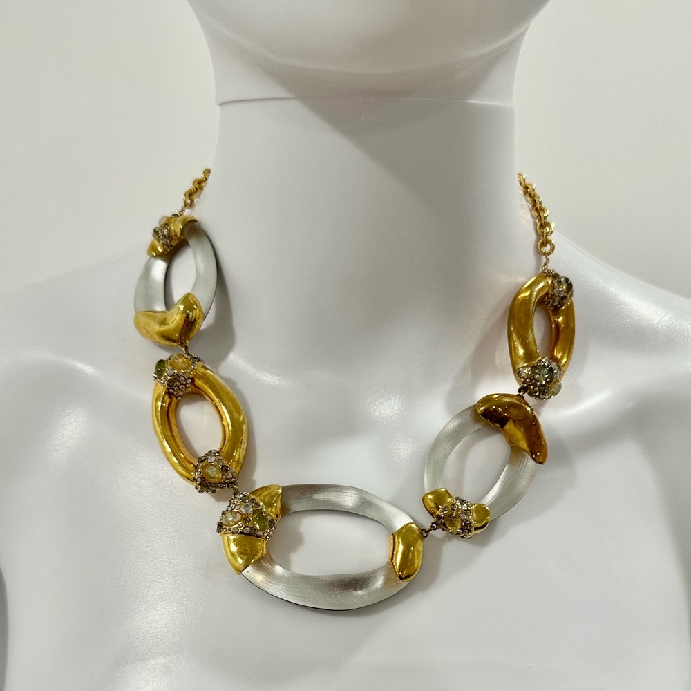 ALEXIS BITTAR Elegant Gold and Silver Necklace